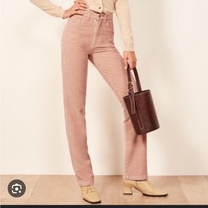 Reformation Pink Corduroy Jeans